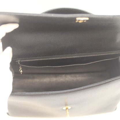 Chanel No 5 Black Caviar Ghardware Top Handle Handbag Black Ladies