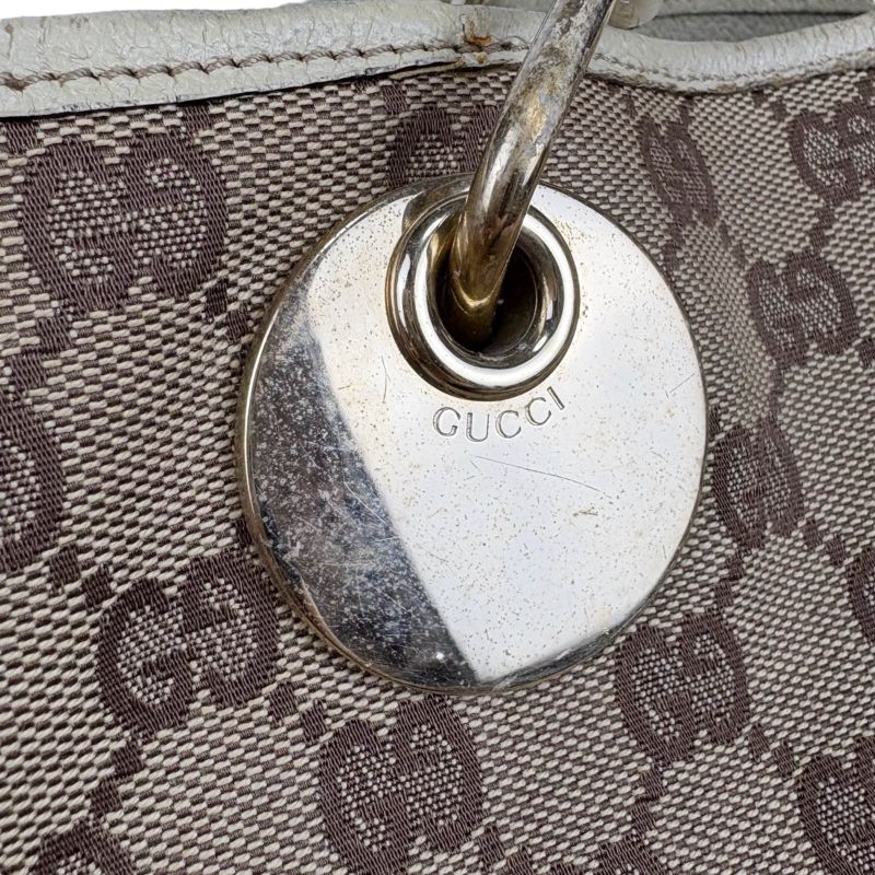 Gucci Mini Tote Bag Beige White GG Canvas GG Pattern Shoulder
