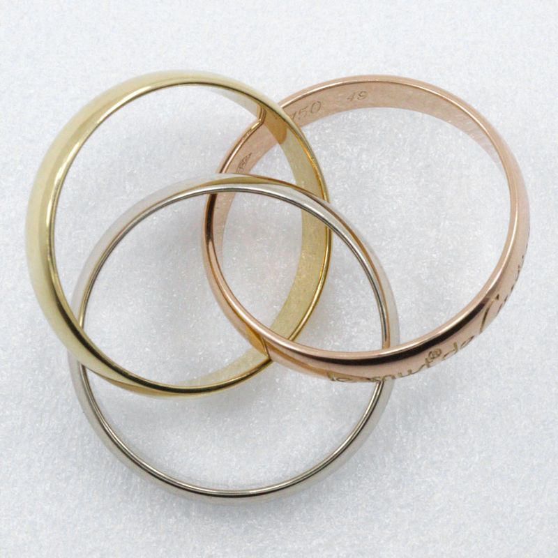 Cartier Trinity 18K Gold (yg×pg×wg) No 9 Ladies 7.1g Ring