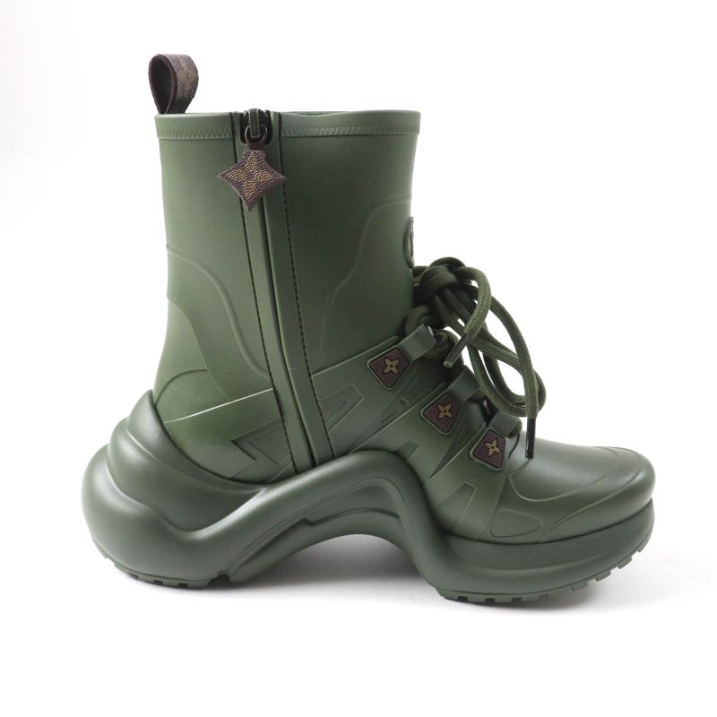 Louis Vuitton Arkwright Line Monogram LV Logo Lace-up Side Zip Rubber Rain