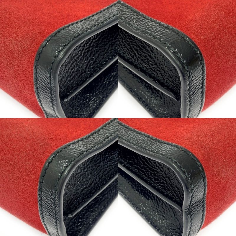 Gucci 503877 and 520981 Sherry Line Leather Suede Ophidia Shoulder Bag Red