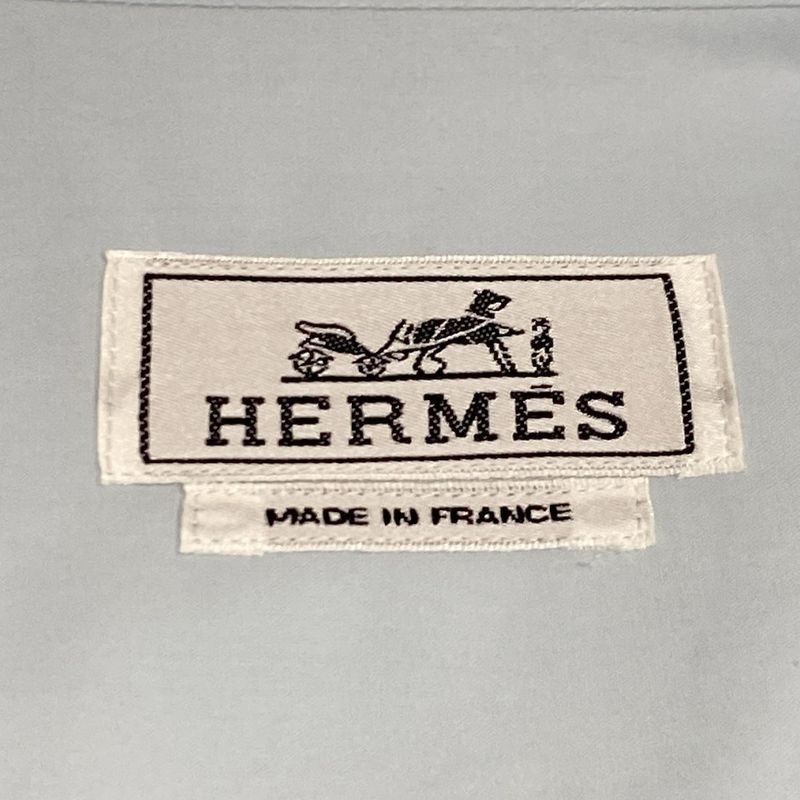 Hermes Blouson Size 37 Men - Light Blue Long Sleeves/zip Up/spring/fall Cotton
