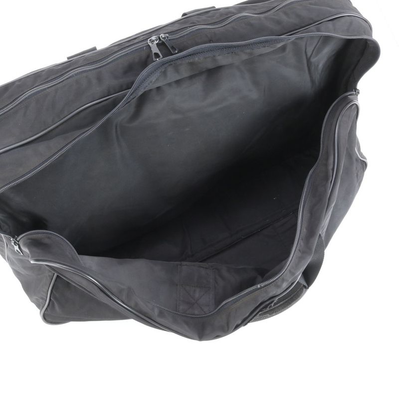 Prada Tessuto Nylon Triangle Logo Leather Boston Bag Business Travel Tote