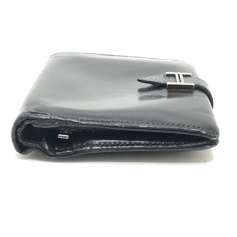 Hermes Bifold Wallet Bearn Compact Box Calf Black