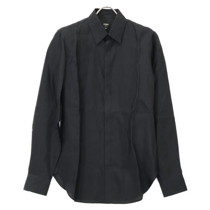 Fendi 22 Fs0585 AKEG Black Zucca Stripe Shirt 38