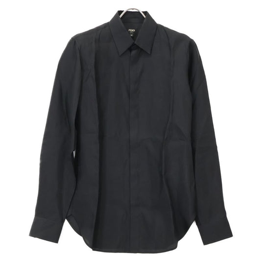 Fendi 22 Fs0585 AKEG Black Zucca Stripe Shirt 38