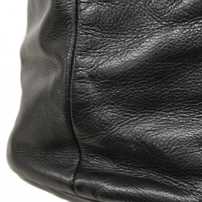 Chanel Shoulder Bag Leather Black Gold Hardware Women