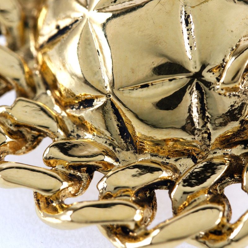 Chanel Coco Mark Matelasse Chain Vintage Gold Plated Ladies 19.1g Earring