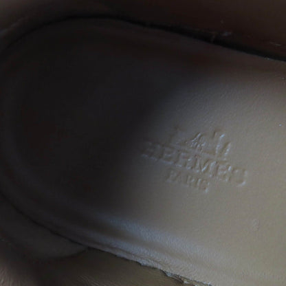 Hermes Day Silver Kelly with Buckle Perforated Lace Up Leather Sneakers Brown — view 12