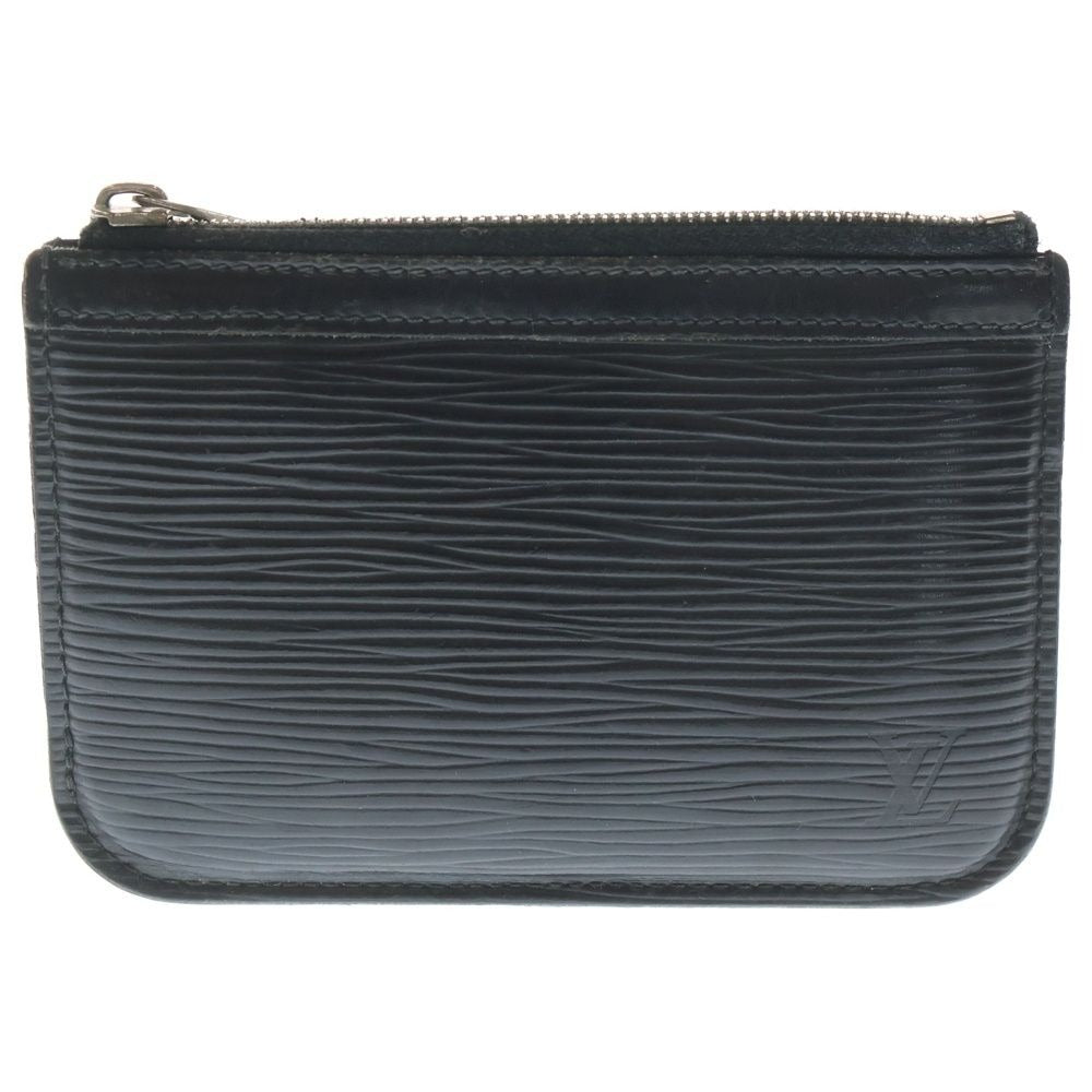 Louis Vuitton Pochette Cles Epi Coin Case Wallet Black