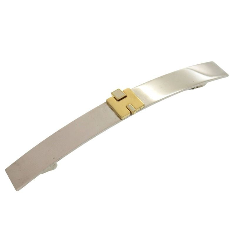 Hermes Irene H Logo Gold Silver Barrette Accessories 0369