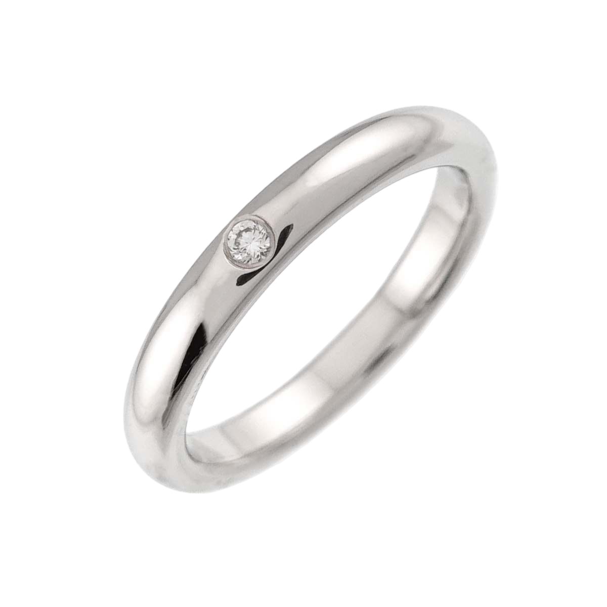 Tiffany & Co Stacking Band Ring Diamond Pt Platinum