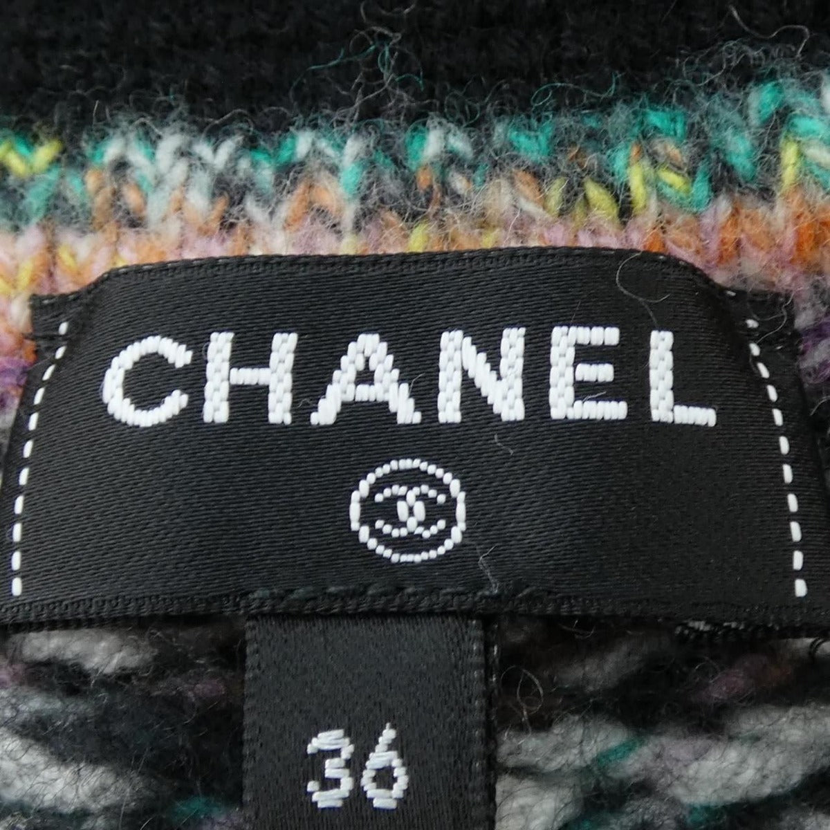 Chanel Knit Top Cashmere Black Green — view 5