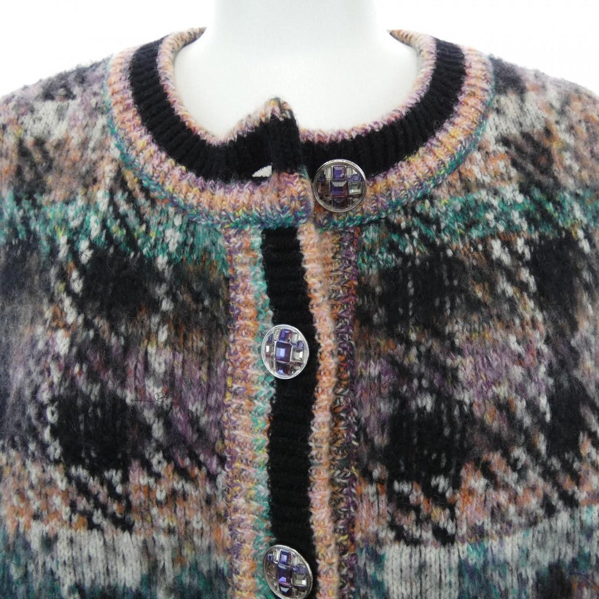 Chanel Knit Top Cashmere Black Green — view 6