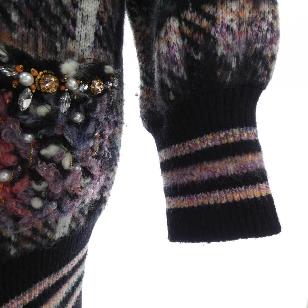 Chanel Knit Top Cashmere Black Green — view 7
