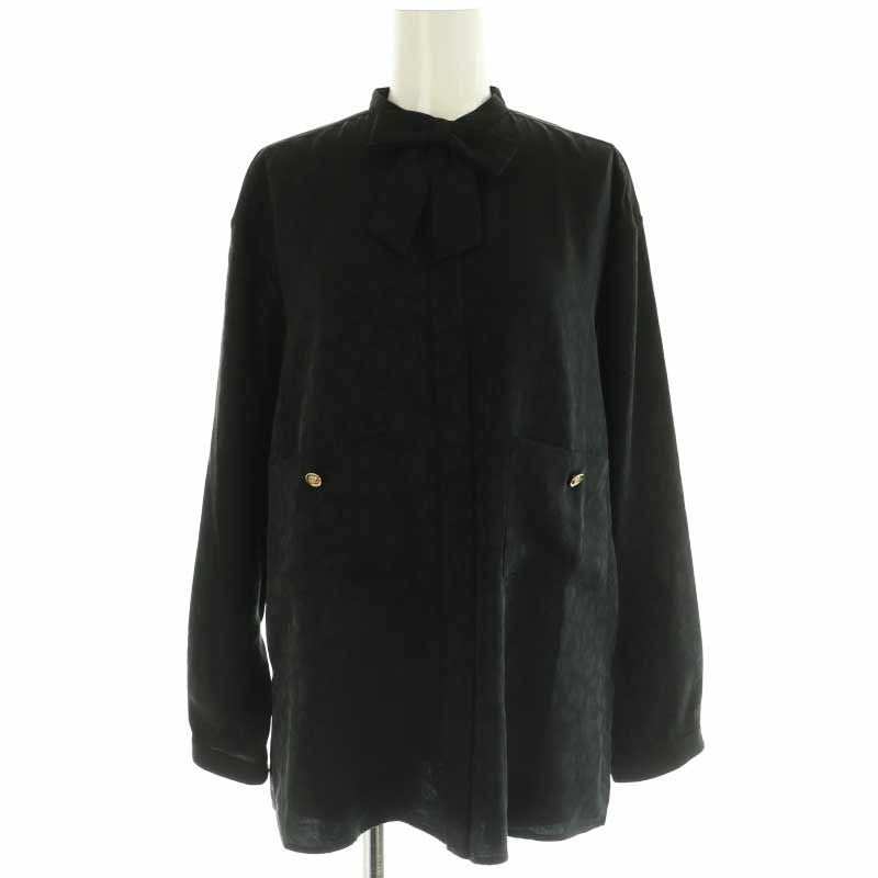 Chanel Leopard Blouse Shirt Long Sleeve Open Front CC Logo Coco Button