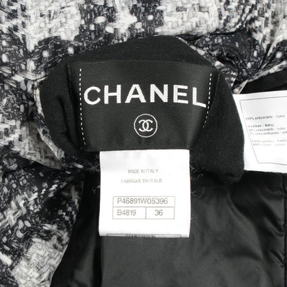 Chanel CC Logo Button Tweed Print Nylon Jacket — view 4