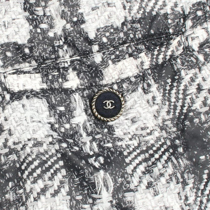 Chanel CC Logo Button Tweed Print Nylon Jacket — view 7