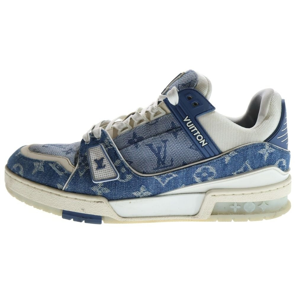 Louis Vuitton LV Trainer Denim Monogram Marine Low Cut Sneakers Indigo