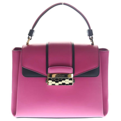 Bvlgari Serpenti 2-Way Shoulder Bag Pink Leather