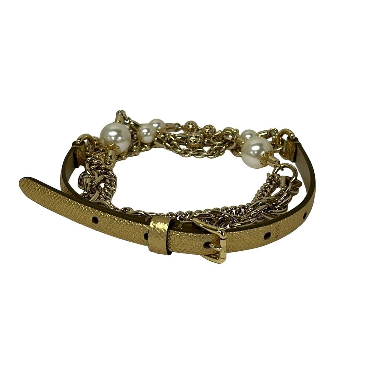 Dolce & Gabbana Belt S Gold Ivory Chain Leather