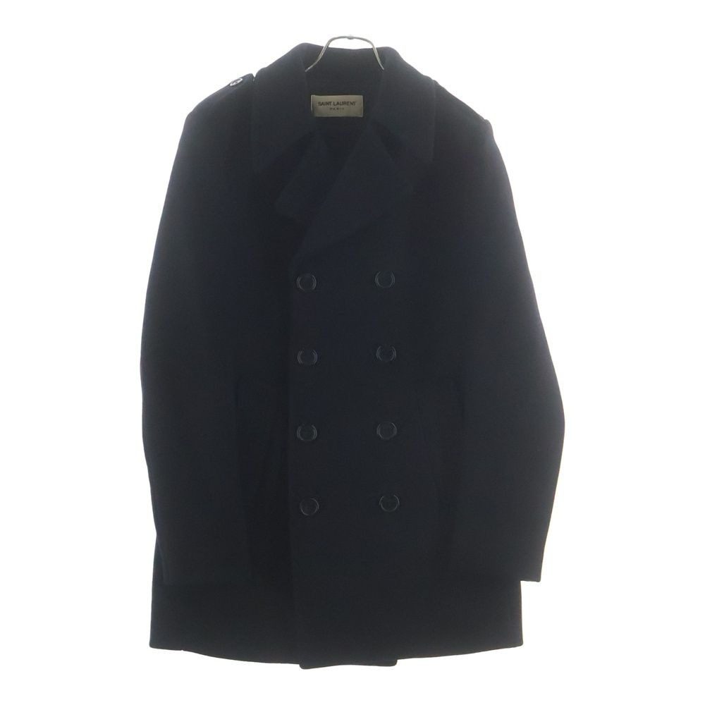 Saint Laurent Paris Melton Pea Coat Navy