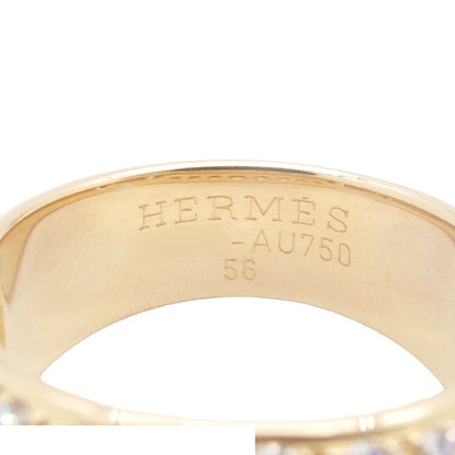 Hermes Belt Motif Ring Yellow Gold Diamond 56 — view 6