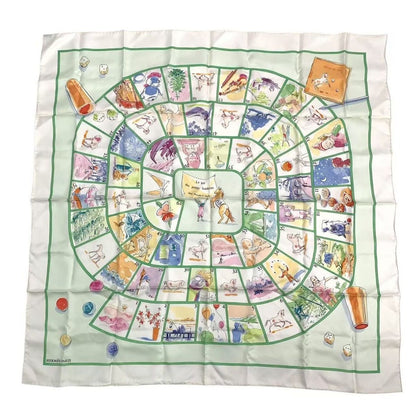Hermes Carre 90 le Jeu Des Petits Bonheurs Little Game of Happiness Scarf Silk