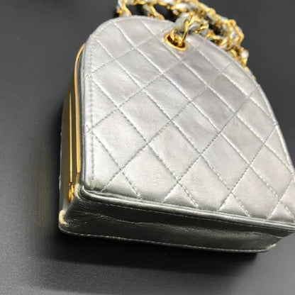 Chanel Pouch Chain Shoulder Bag Silver