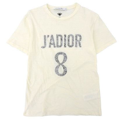 Dior Ja' 8 Logo Short Sleeve Cotton T-Shirt Top Ivory XS