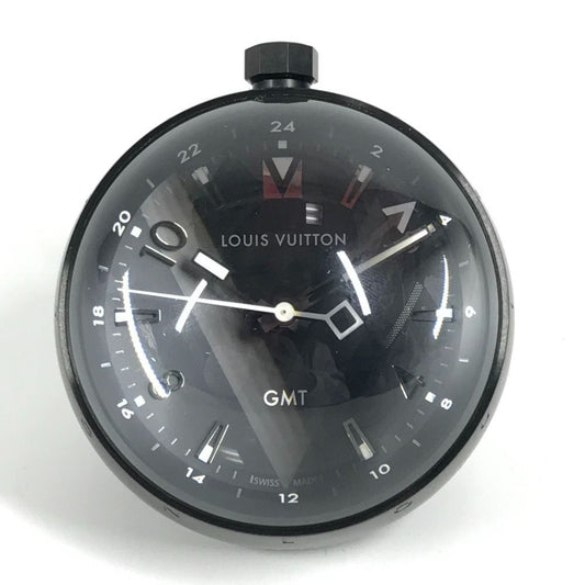 Louis Vuitton Table Clock Tambour Gmt Q1 Q000 ss Black