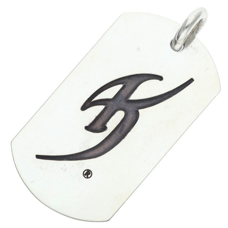 Chrome Hearts Kyosuke Himuro Large Dog Tag Initial Silver Necklace Top
