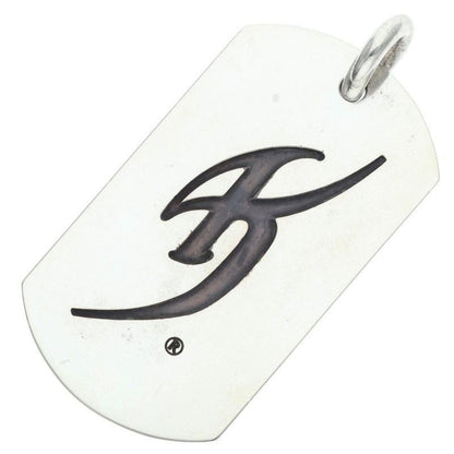 Chrome Hearts Kyosuke Himuro Large Dog Tag Initial Silver Necklace Top