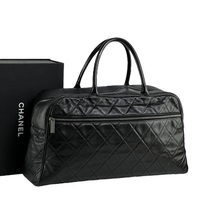 CHANEL CC Caviar XL Travel Bag Bowler Bag Tote Weekender Boston Duffle