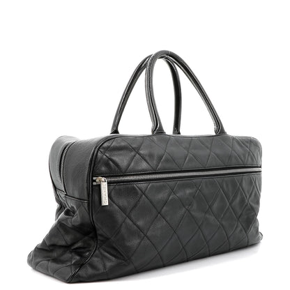 CHANEL CC Caviar XL Travel Bag Bowler Bag Tote Weekender Boston Duffle