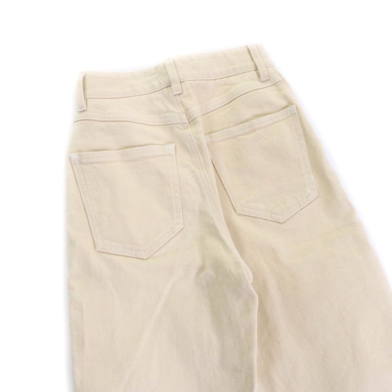 Fendi Fr6169 Logo Embroidered None Denim Pants Bottoms With Logo Buttons Beige