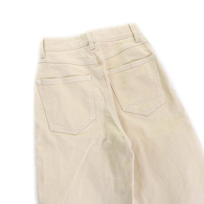 Fendi Fr6169 Logo Embroidered None Denim Pants Bottoms With Logo Buttons Beige