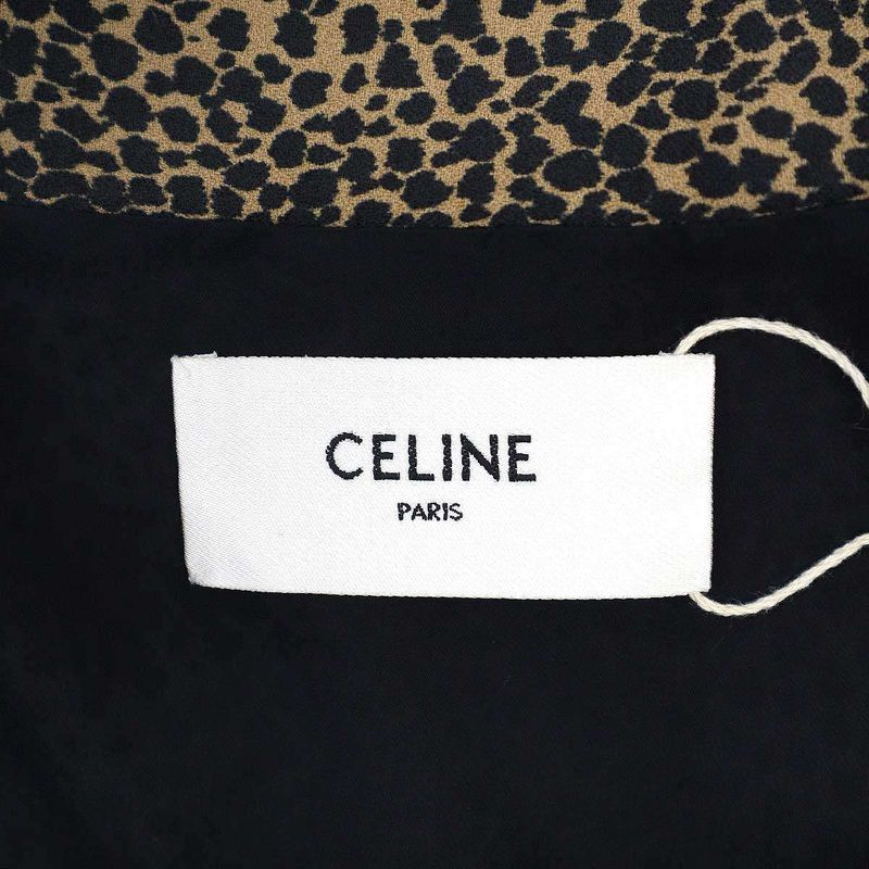 Celine 19aw Leopard Dress Ribbonette Cles Opal Dress 2r399450f Beige 36