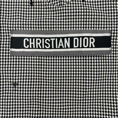Christian Dior Anorak Top Hoodie Logo Half Zip Houndstooth Long Sleeve