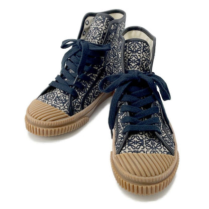 Loewe Sneakers Anagram High Cut Canvas 36 Shoes Navybeige