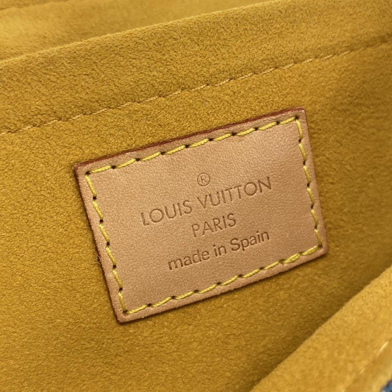 Louis Vuitton Shoulder Bag Monogram Denim Mini Pleated M95050 Blue Cotton