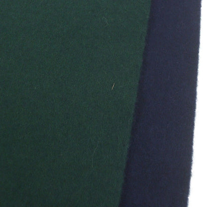 Loewe Wool Cashmere Anagram Logo Embroidery Fringe Scarf Shawl Navy Green — view 4