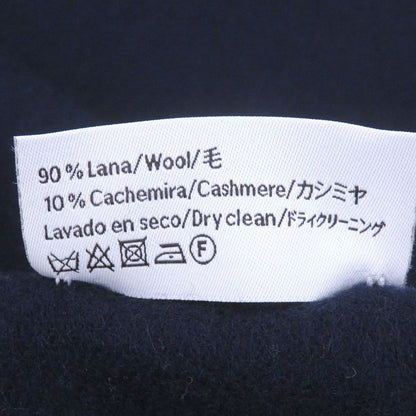 Loewe Wool Cashmere Anagram Logo Embroidery Fringe Scarf Shawl Navy Green — view 8