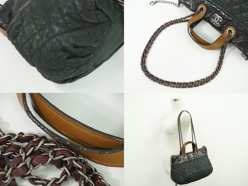 Authentic Chanel In The Mix Coco Mark 2WAY Shoulder Bag Tote Bag Sparkle