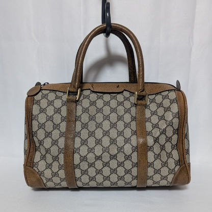 Gucci Vintage GG Supreme Leather Brown Mini Boston Bag
