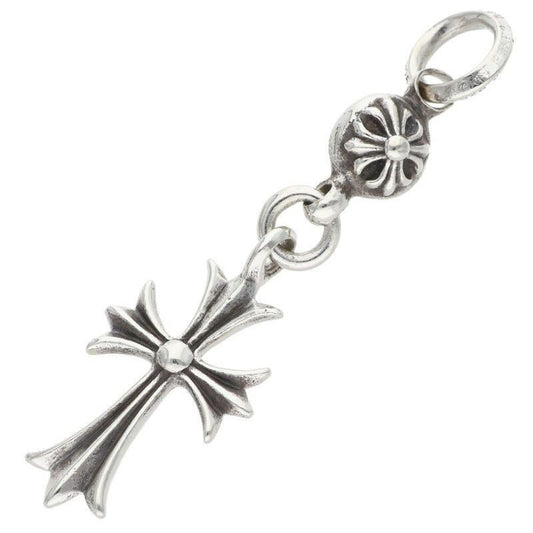 Chrome Hearts Tny CH Crs 1 Ball Tiny Ch Cross Charm Silver Necklace Top