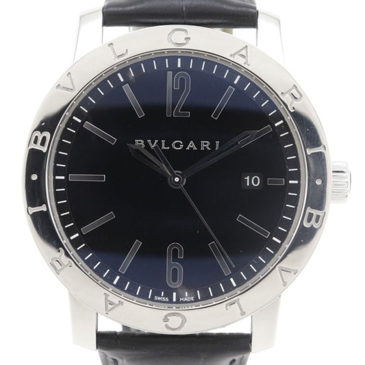 Bvlgari Stainless Steel Leather Automatic Winding Analog