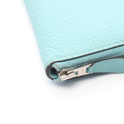 Hermes Round Wallet Azap Long Blue Atl Leather Blue-at-le — view 7