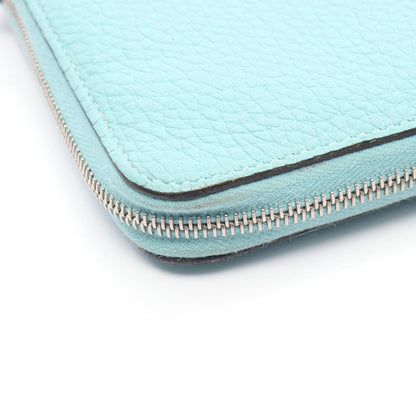 Hermes Round Wallet Azap Long Blue Atl Leather Blue-at-le — view 8
