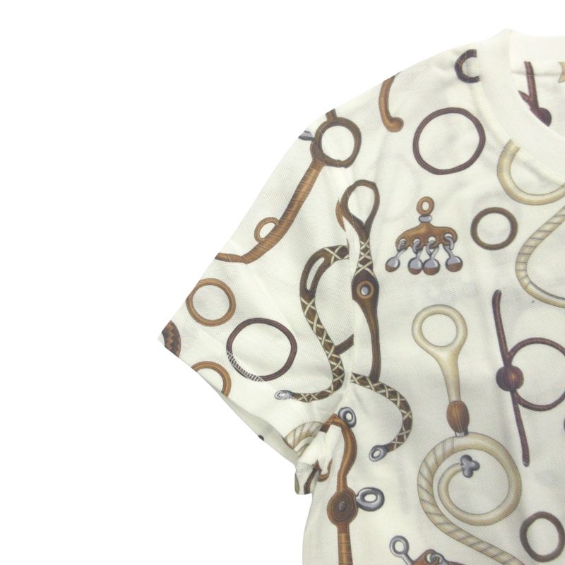 Unused 24ss Hermes Panoplie Tout Cuir All Leather T-Shirt Cut and Sewn Harness